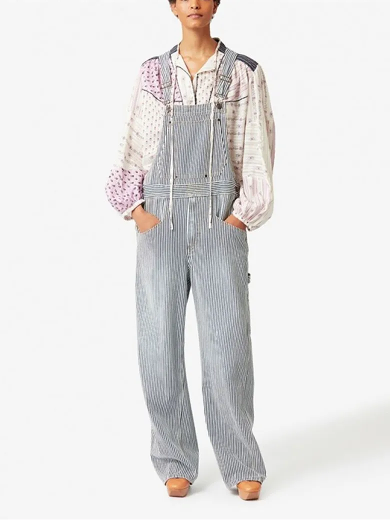 

Women Striped Overalls fashion Slim Female Cargo Rompers lady casual Jumpsuits 2022 Spring Summer new