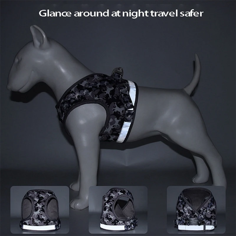 

No Pull Harness For Large Medium Dogs Durable Heavy Duty Camouflage Reflective Pet Harness Control Handle