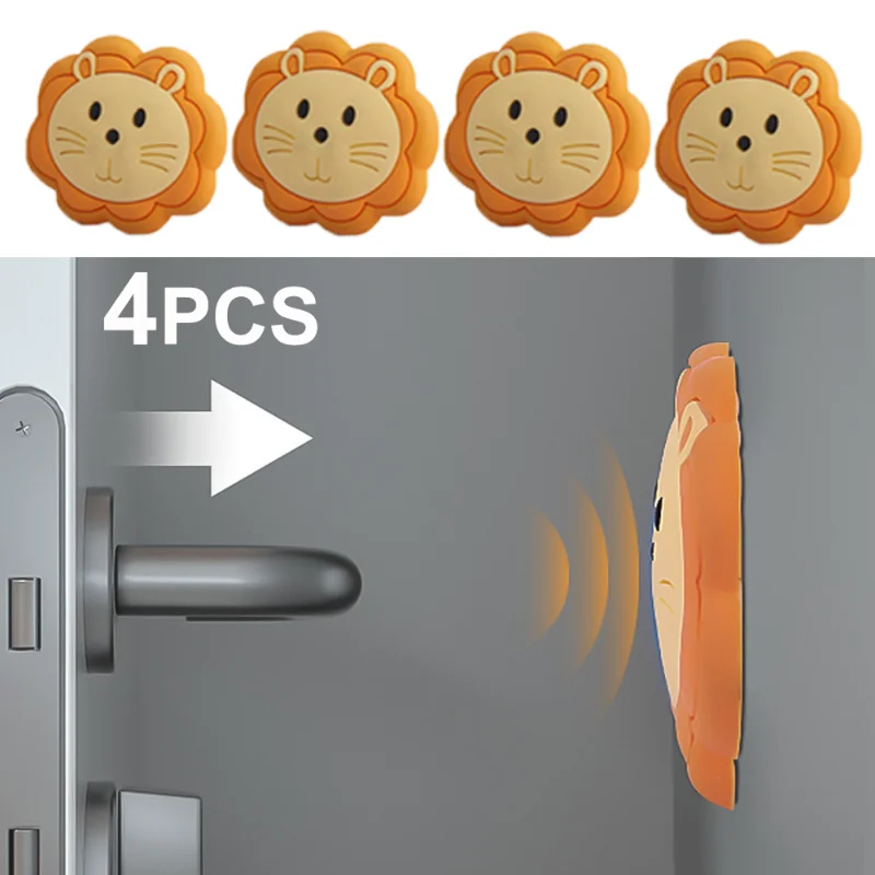 

2/4pcs Silicone Door Handle Bumpers Cartoon Mute Silicone Door Block Crash Pads Wall Protector Door anticollision Handle Bumper