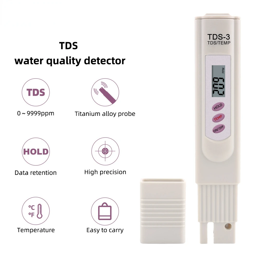 

Tds -3 Handheld Digital Water Meter Drinking Water Food Aquariums Tds Tester Meter Pen