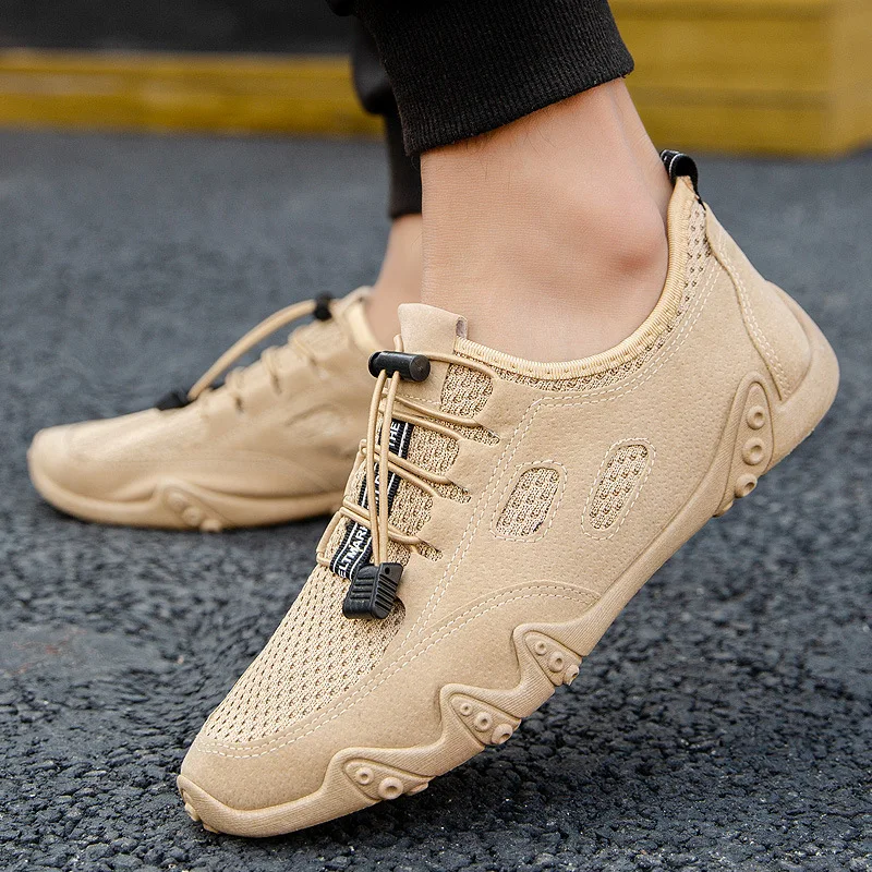 

Genuine Leather Casual Shoes Men Big Size Handmade Driving Shoes Non-slip Mens Sneakers Durable Walking Running Trainers