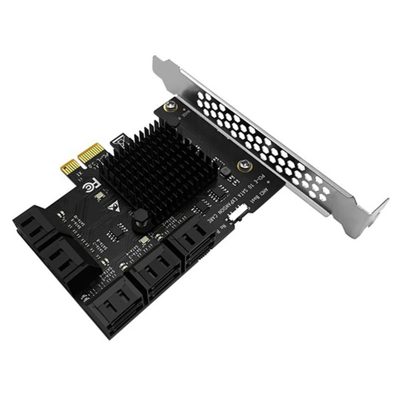 Плата расширения с 10 портами SATA 3 0 на PCIe X1 PCI Express адаптер SATA3 6G конвертер кабелем