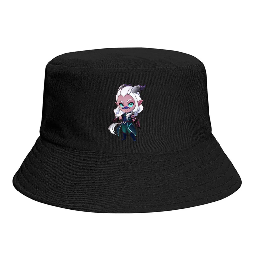 

Summer Unisex Hip Hop Bucket Hats Chibi Ru Women Men Fishing Hat The Dragon Prince Rayla Callum Ezran Zym Bait Beach Boonie Hat