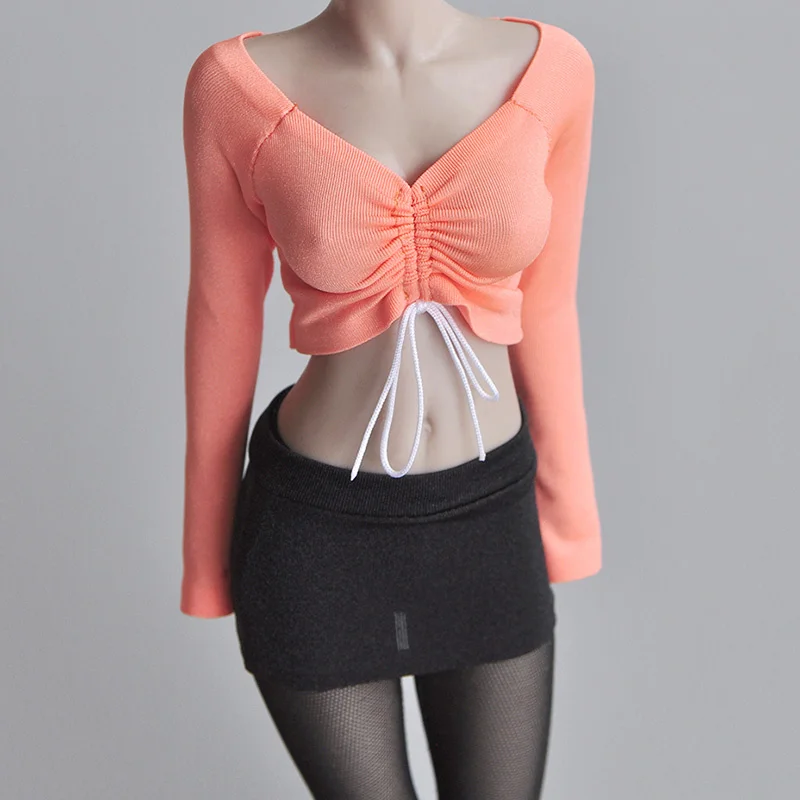 Масштаб 1/6 женский эластичный плотный шнур для рисования точка глубины футболка