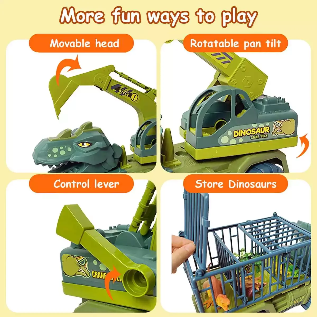 Игрушечный динозавр тираннозавр 38 см Инженерная техника экскаватор кран