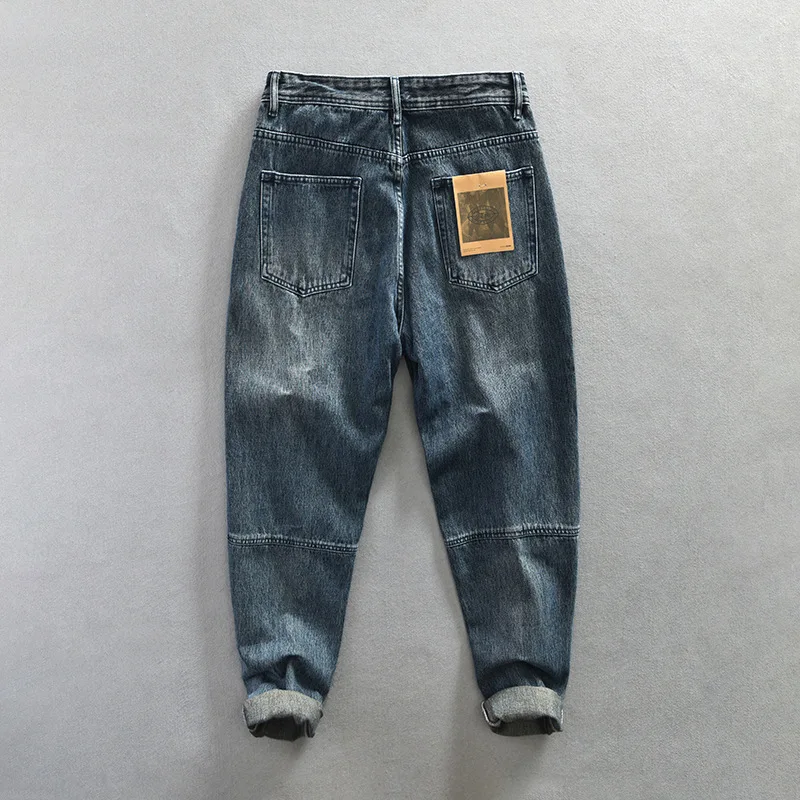 2023 Spring Summer New Casual Jeans for Men Clothing Vintage Washed Soft Cotton Streetwear Oversize Men Trousers A1009