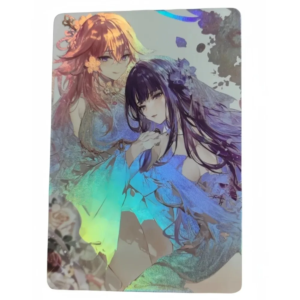 Genshin Impact Raiden Shogun Yae Miko Anime игровой периферический коллекция Flash Card Рождественский