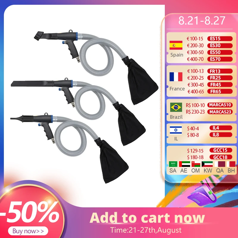 ALLSOME Pneumatic Vacuum Cleaner with 3pcs Nozzles and Dust 