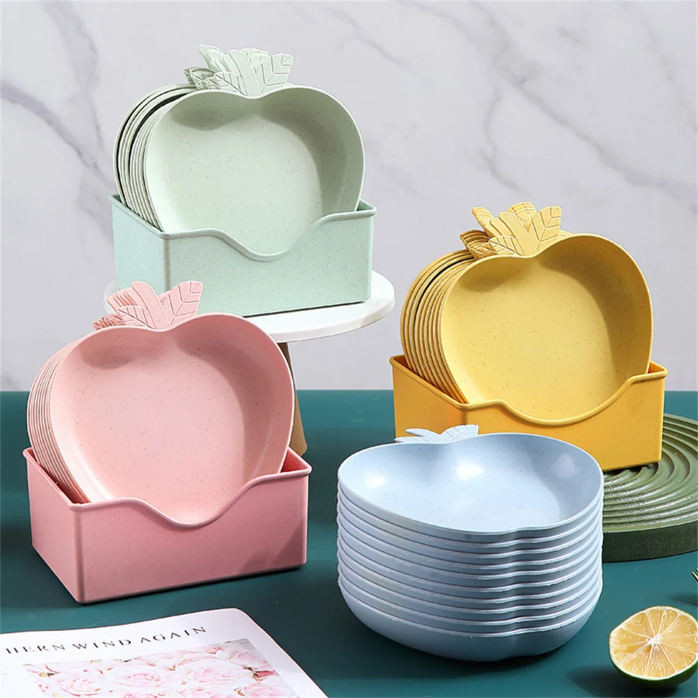 

Multifunctional Cutlery Creative Vegetable Fruit Plate Wheat Platycodon High Quality Baby Snack Plate Kitchen Tool Plastic
