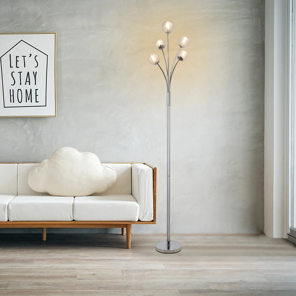 Современные глобусные светодиодные торшеры с 5-световыми лампами высокий столб