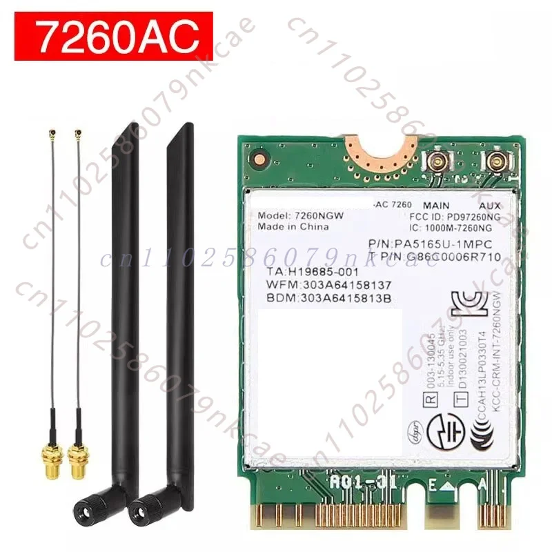 Фото Для Intel 7260 9260NGW двухдиапазонный Wi-Fi Bluetooth адаптер PCI-E x1 для настольных ПК, беспроводная сетевая карта 2.4G 5G 867 Мбит/с №2