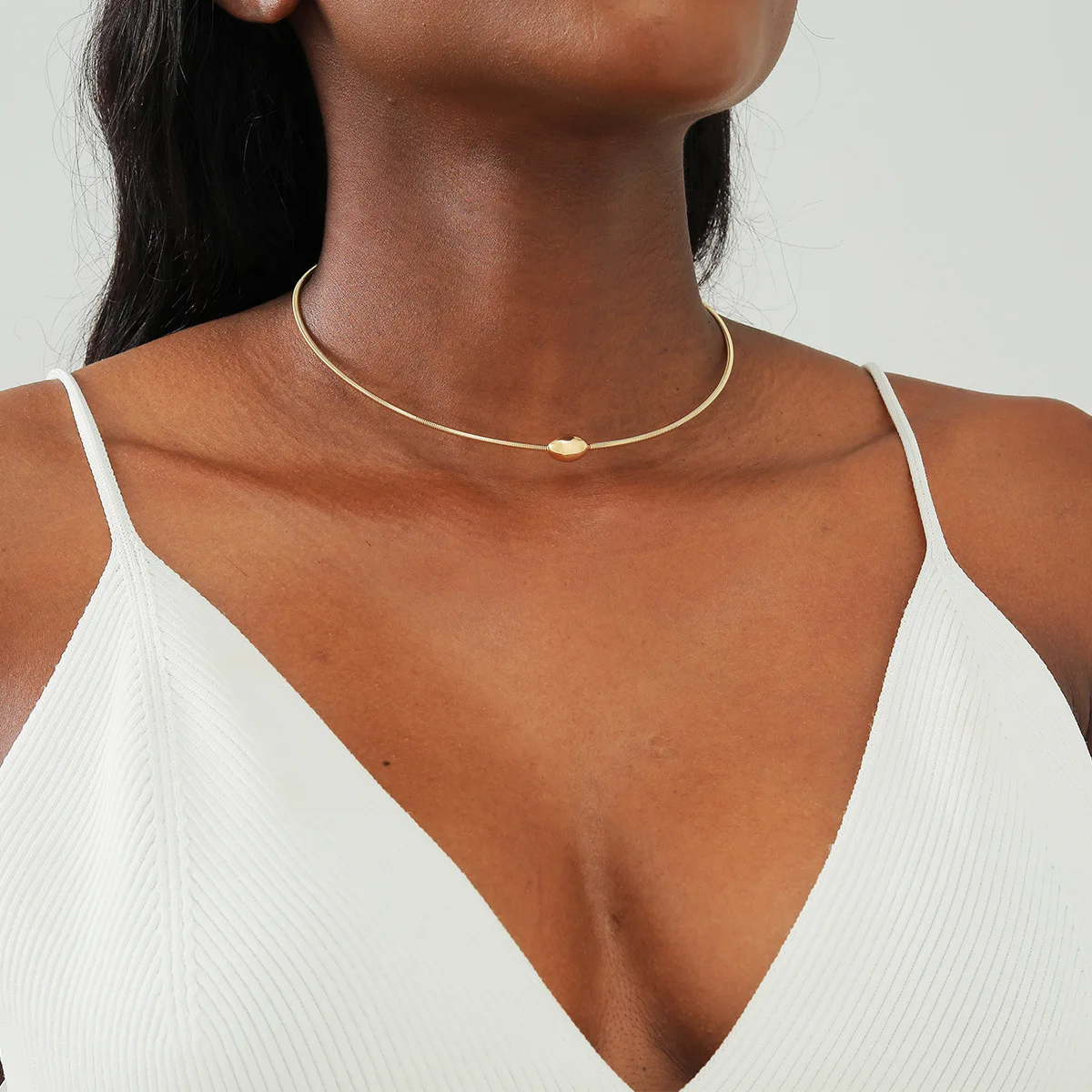 LUNA CHIAO модные ювелирные изделия простые металлические манжеты чокер ошейник