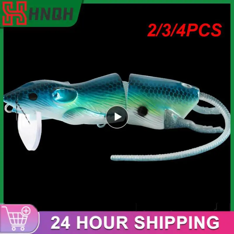 

2/3/4PCS Hard Artificial Rats Bait 3d Mouse Fishing Lures Hard Platic Mouse Lure Rat Tailed Bait Multi-section Mouse Lure