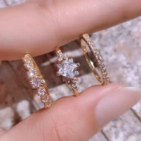 uilz bohemian geometric rings sets green zircon crystal knuckle finger ring set for women fashion wedding party jewelry