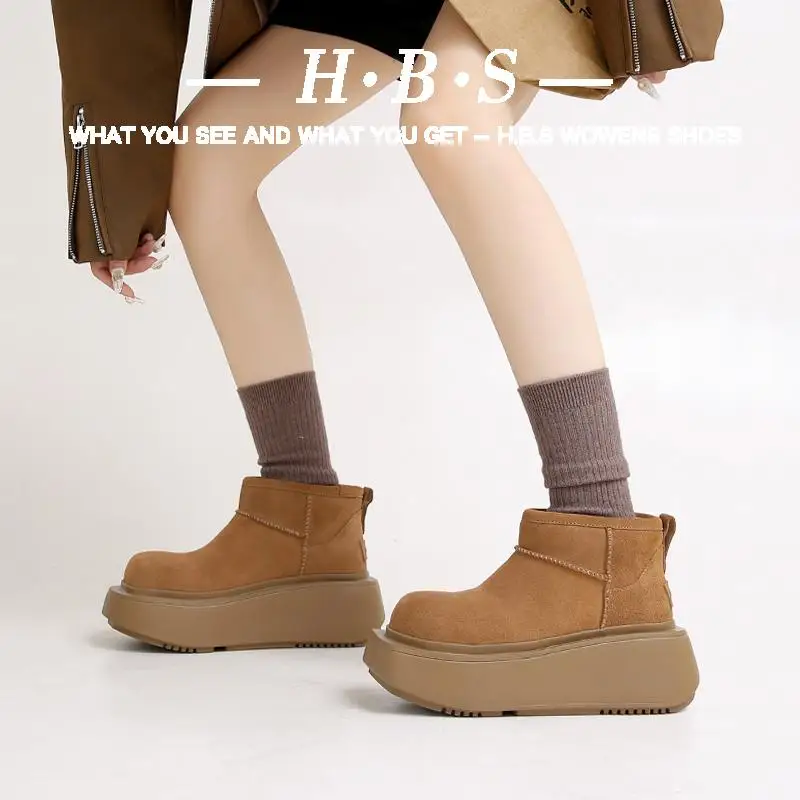 Обувь Зимние ботинки Женские австралийские с круглым носком-Женские ботильоны в