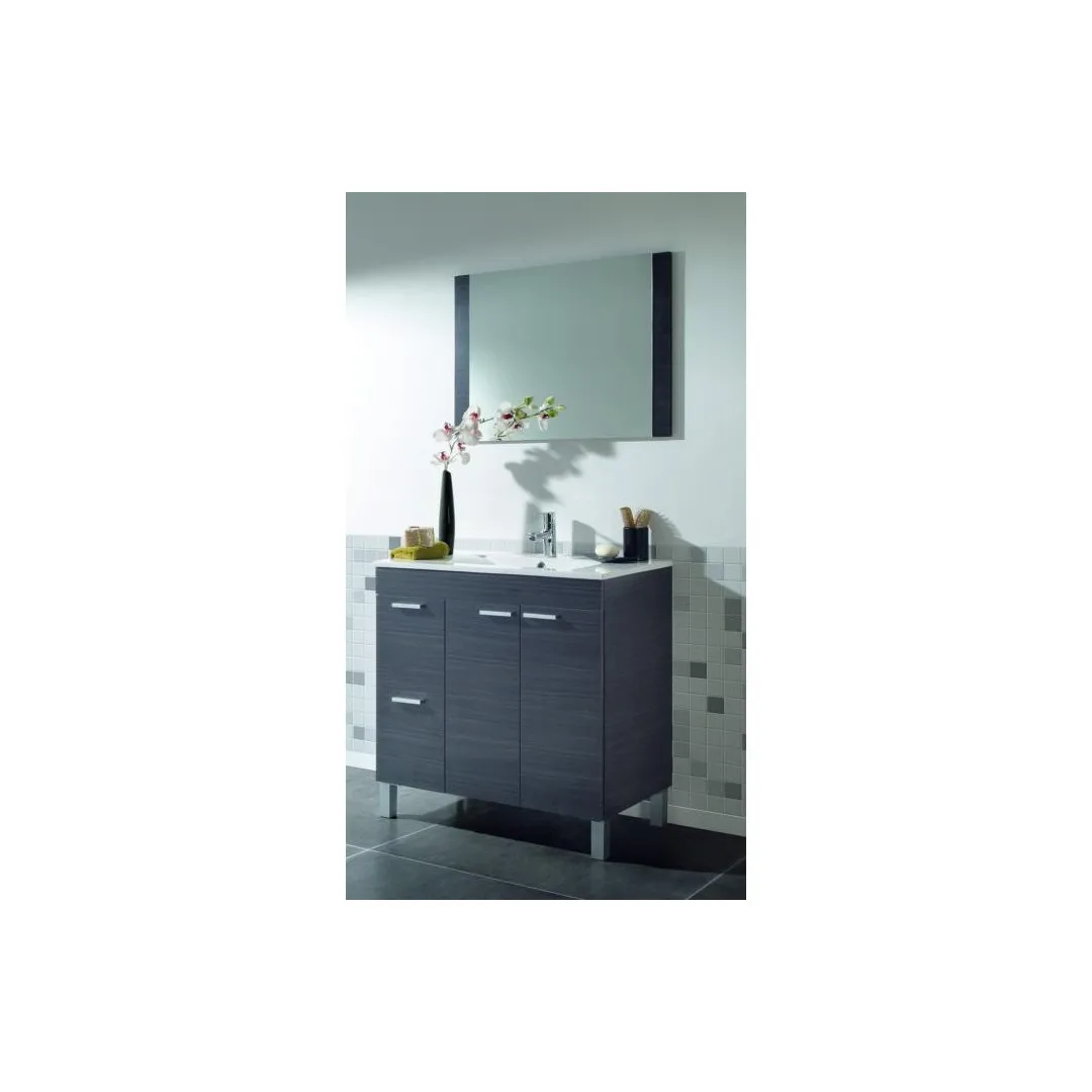 Set Cabinet Mirror wash basin gray Lenna |