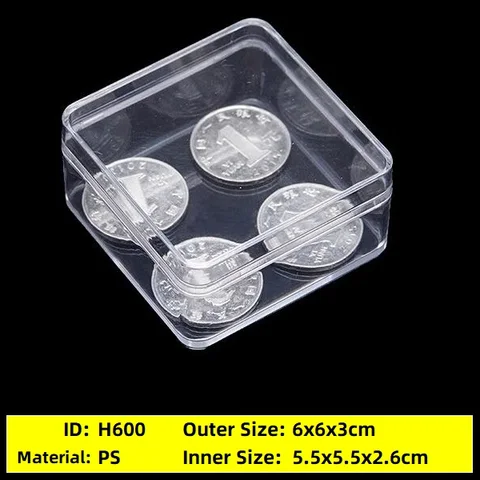 Маленькие квадратные прозрачные пластиковые коробки для хранения ювелирных изделий/бусин/поделок