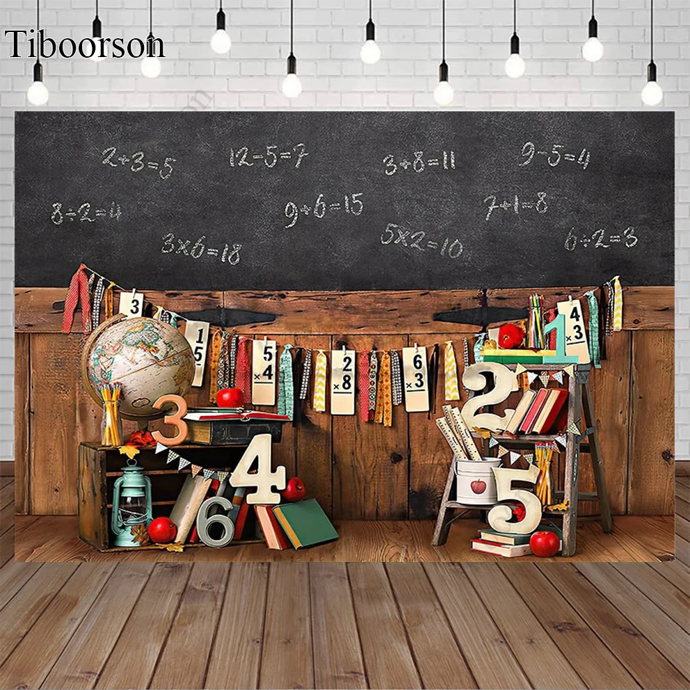 

Back To School Classroom Blackboard Books Numerical Calculation Photography Backdrop Student Photo Portrait Photocall Background