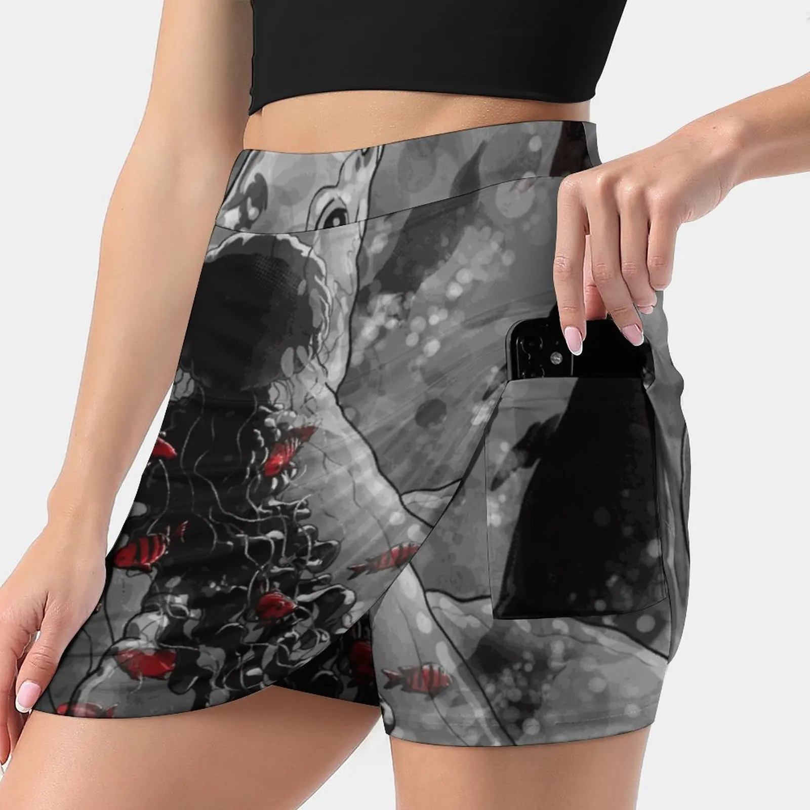 

Женская мини-юбка А-силуэта, с карманами