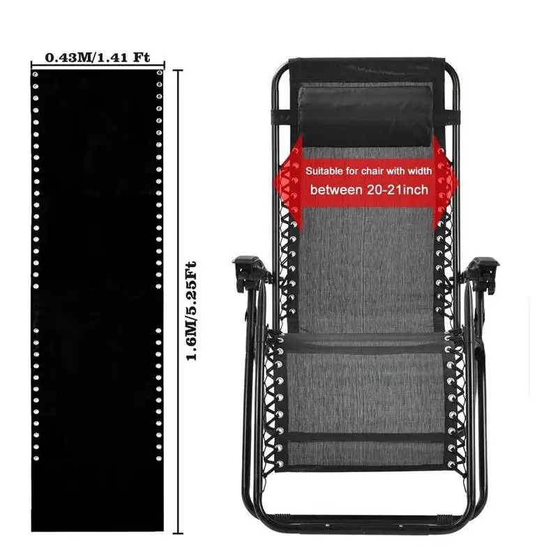Replacement Fabric Folding Recliners Mesh Parts For Outdoor Camping Patio Lawn Yard Pool 63x17in