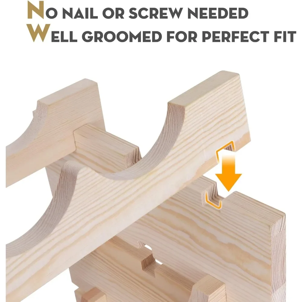 96 бутылок Штабелируемых модульных винных стеллажей 8-стандартных для хранения