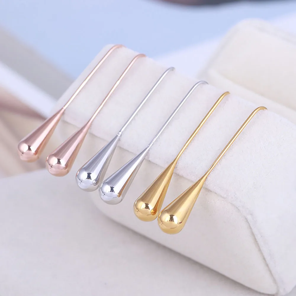 

Waterdrop style earrings hook rose gold color jewelry earrings for party