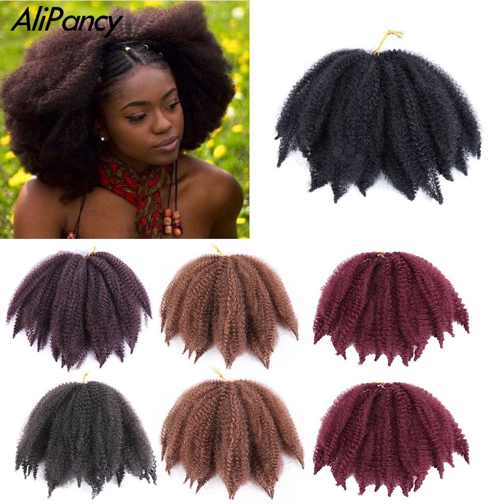 

Synthetic Hair Extensions Afro Kinky Marly Braid Hair Crochet Braids Brown Black Blue Soften Cuban Marley Twist Braiding Hair