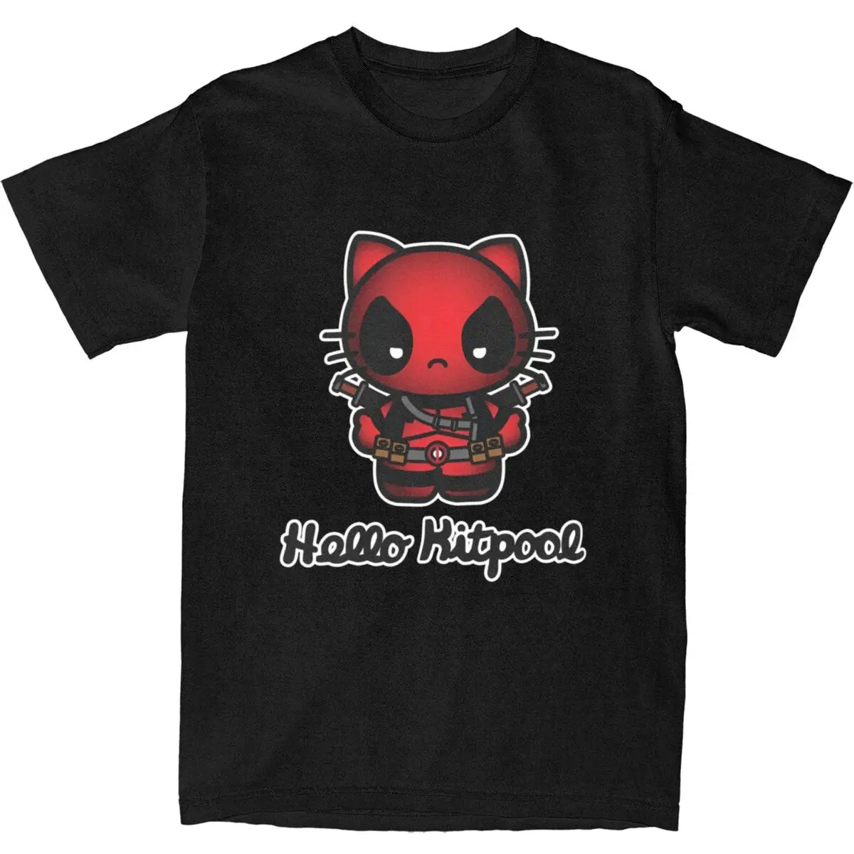 Футболка Deadpool Hello Kitty Kawaii модные футболки винтажные топы с короткими рукавами