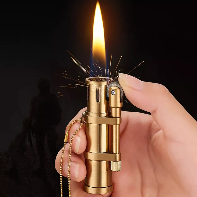 

Classic Retro Kerosene Lighter Tanker Flint Metal Personality Creative Windproof Lighters Cigar Smoking Accessories Gift For Man