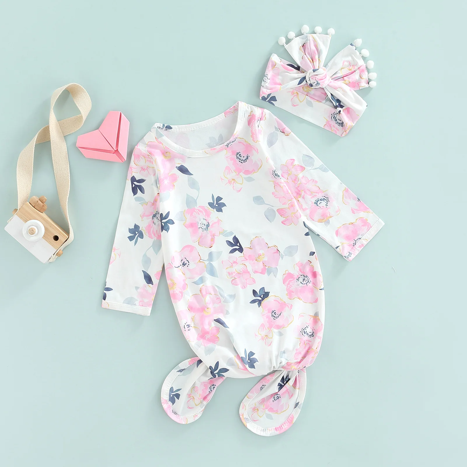 Летний спальный мешок для младенцев и девочек Citgeett с цветочным принтом длинная