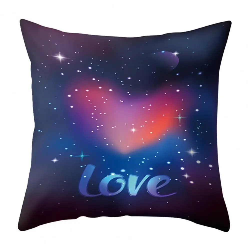 

Pillowcase Single Side Printed Bright Color Polyester Hidden Zipper Cushion Case Home Decor