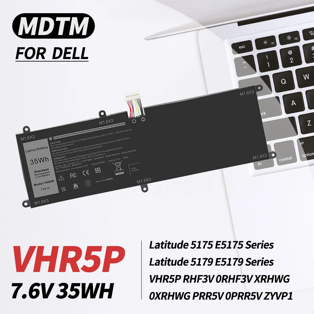 

VHR5P Laptop Battery Replacement for Dell Latitude 5175 5179 Series Notebook Tablet RHF3V 0RHF3V XRHWG 0XRHWG PRR5V 0PRR5V ZYVP1