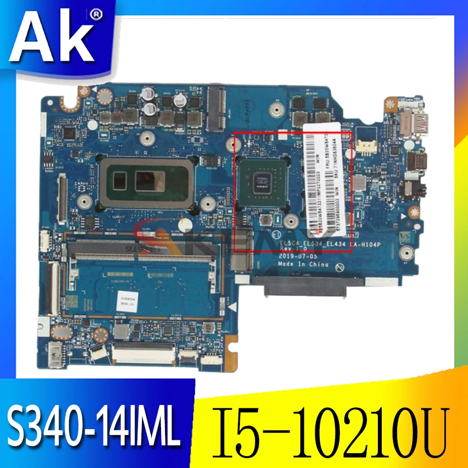 

Материнская плата для Lenovo S340-14IML, материнская плата для ноутбука, системная плата с процессором I5 10210U GPU N625 RAM 8G 100% test