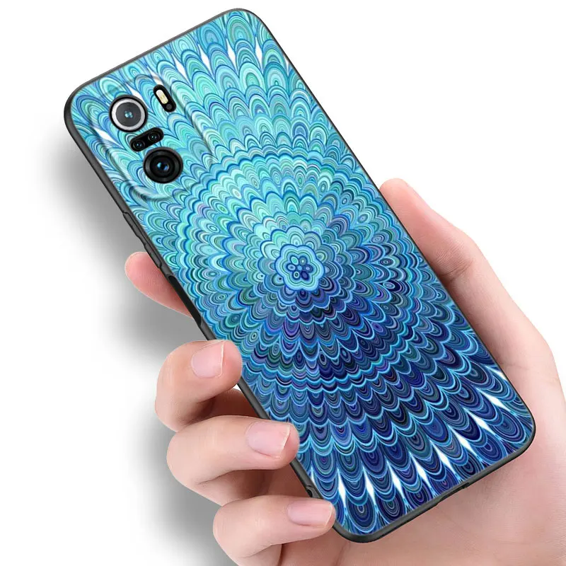 Черный силиконовый чехол для телефона Mandala Chakra Yoga Xiaomi POCO X3 X4 NFC F4 GT F5 F6 M4 M6 X5 X6 NEO Pro 5G