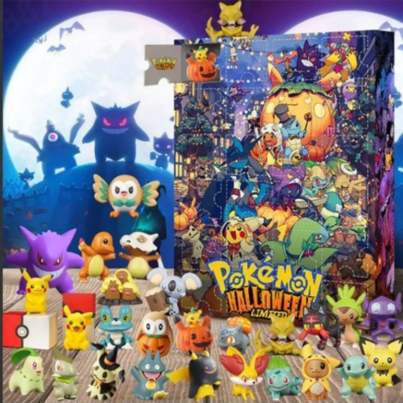 

24PCS/box Pokemon Pikachu Anime Figure Christmas Adventure Charizard Doll Computer Desktop Decoration Children Toy Birthday Gift
