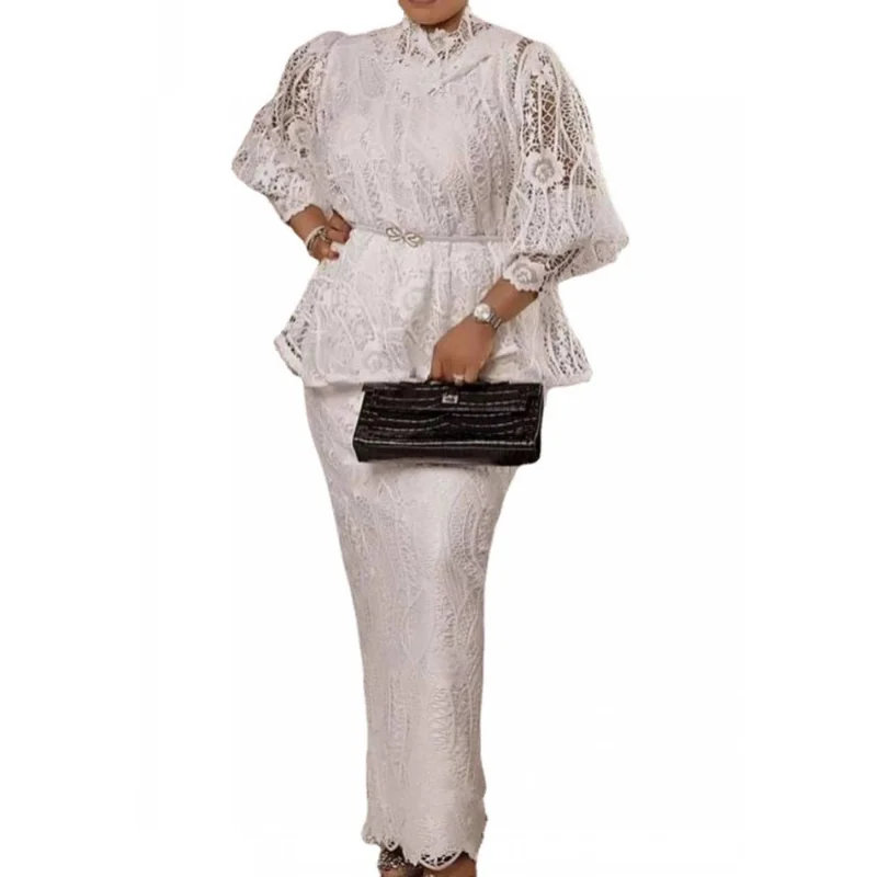 2 Piece Sets Ramadan Kaftan Abaya Dubai Turkey Islam Arabic Women Muslim Hijab Dress Sets Caftan Robe Longue Djellaba Musulmane
