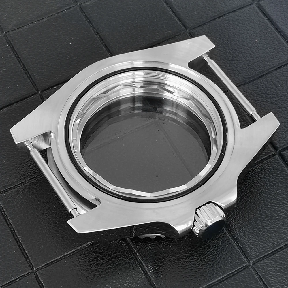 Modified 40mm Watch Case Fine Stainless Steel Solid Caseback Bezel Sapphire Glass Fit NH34GMT Movement Modification Case Part
