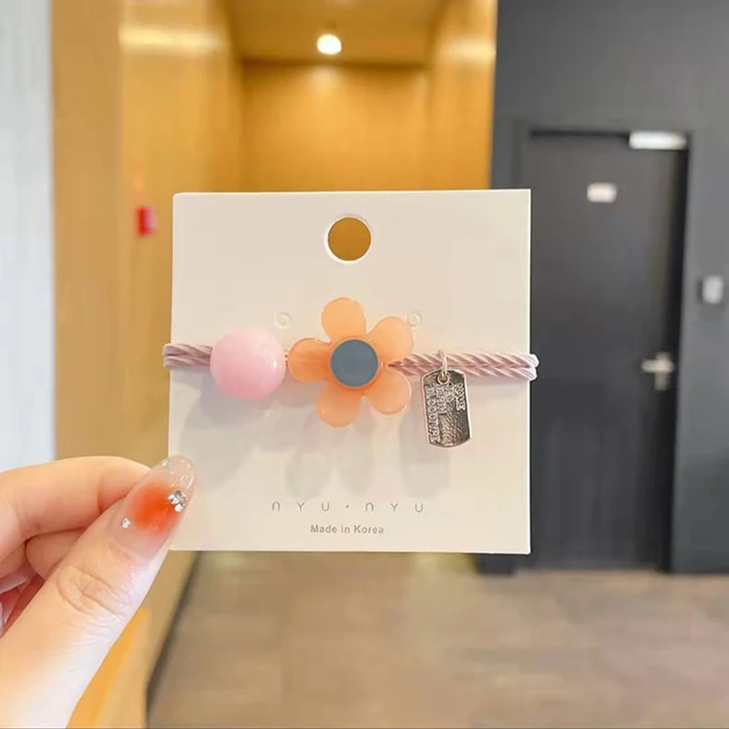 Желейная цветная Цветочная резинка для волос милый простой стиль аксессуары