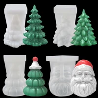 santa christmas tree candle silicone mold 3d scented mould for resin casting soap candle making supplies plaster mold deco tools