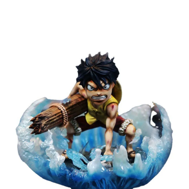 

8CM One Piece Anime Gk Top Battle Luffy Mini Luminous Action Character Toy Children's Birthday Gift PVC Model Doll Accessories