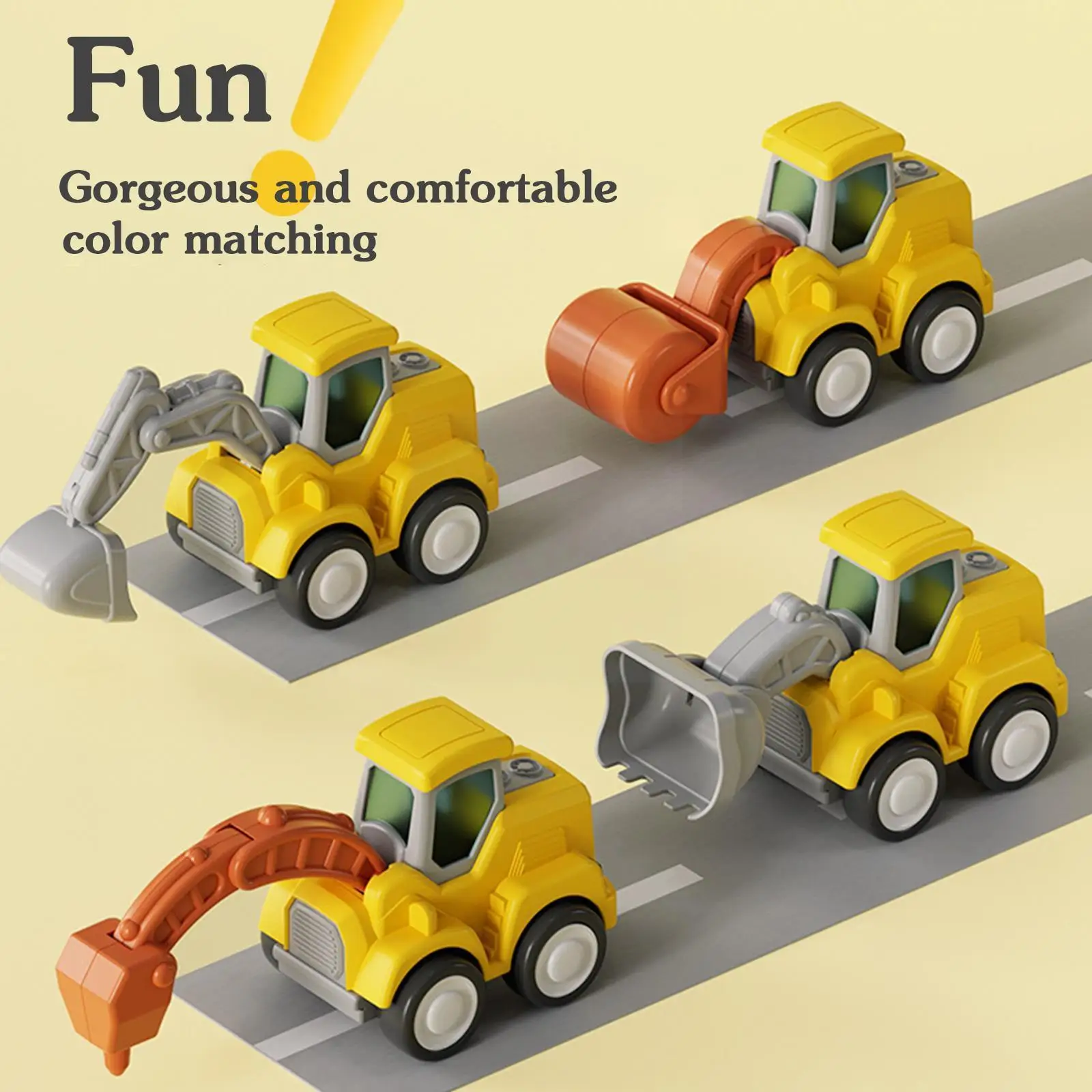 

Bulldozers Inertia Toy Push Slide Hand-on Pull Back Trucks Excavators Road Rollers Excavator Vehicle Toys For Kids Birthday Q4O4