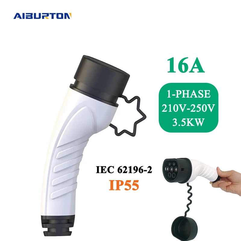 

Aiburton Electric Car Charger Plug Adapter Type 2 EVSE Charger Female IEC 62196 Convertor 16A 32A for Electric Vehicle Charging