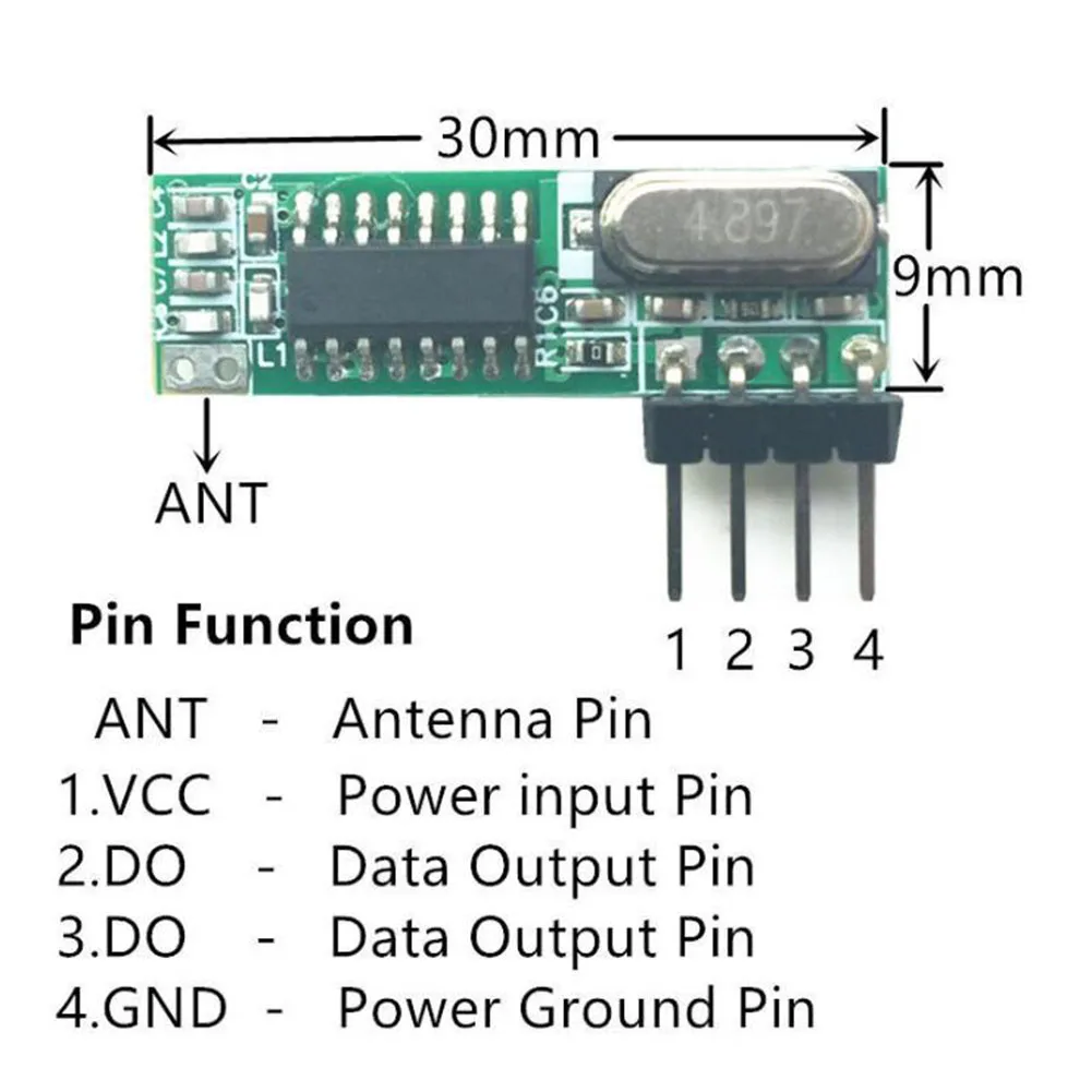 

Transmitter Receiving Module Remote Control Door Opener 433.92MHz Antennas RX470-4 Receiving Module Remote Control