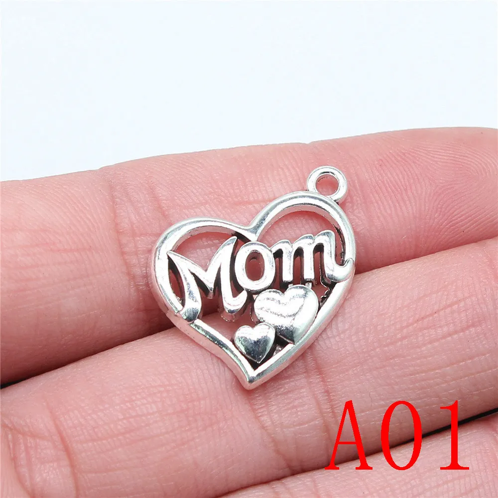 Family Heart Charm Pendant Jewelry Findings Components Handmade | Charms