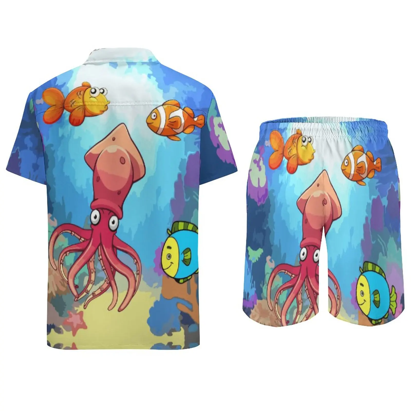 2 Pieces Suit Bottom of The Sea  top Quality Men's Beach Suit Cute  Swimming USA Size