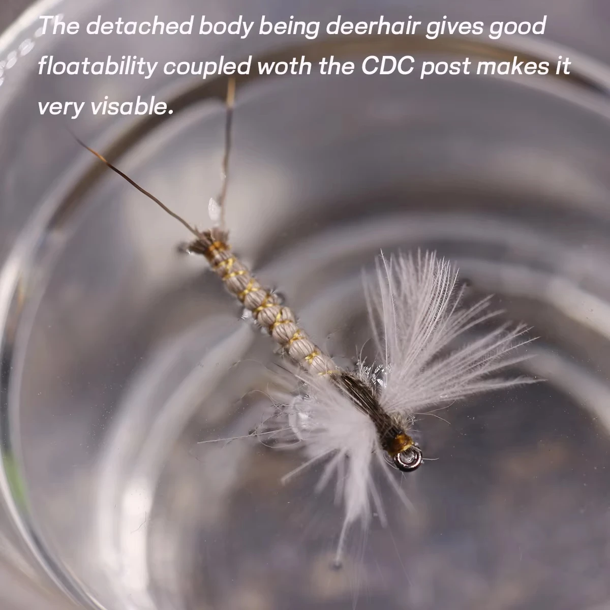 Фото 3шт CDC Feather Wing Mayfly # 10 # 12 # 14 сухих мушек для ловли нахлыстом, крючок для вязания мушек из оленьей шерсти для реки, форели, окуня, лосося №5