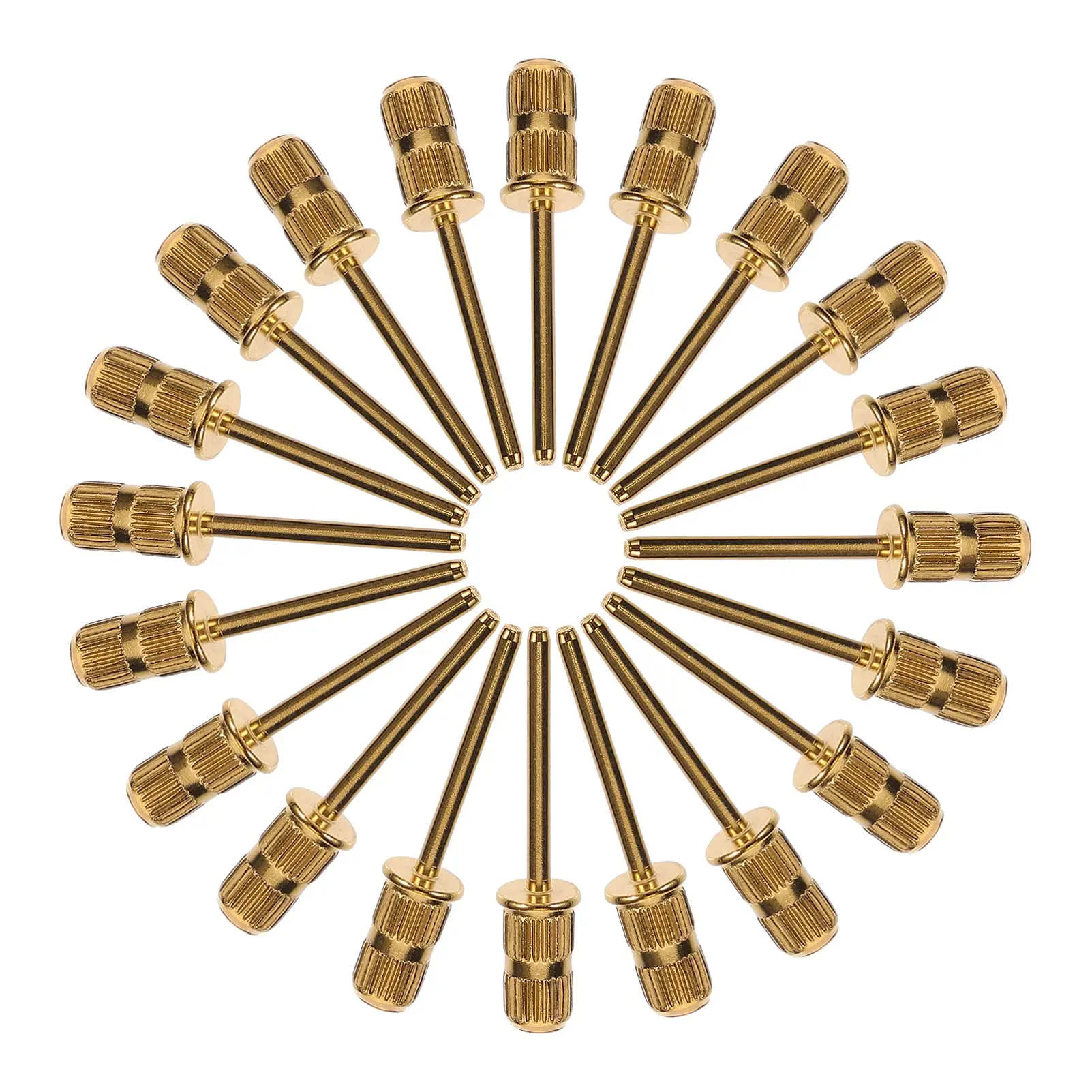 

20 PCS Mandrel Bits Set for Nail Tools Milling Cutter Nail Accessories Gold Color for Gel Nails and Acrylics Set Per Manicure