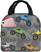 lunch bag insulated monster track lunch box multicolored cars reusable waterproof lunch tote bag for school work college picnic