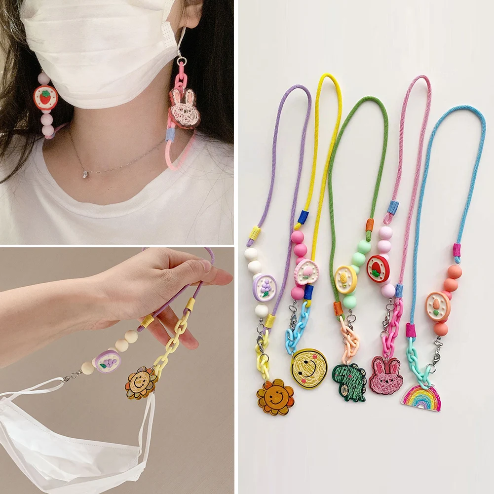 

Children's Face Mask Chain Cute Animal Pendant Eyeglass Chain Holder Strap Sunglasses Lanyards Anti-lost Eyewear Cord