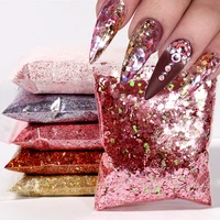 50gbag rose pink holographic nail art glitter sequins%ef%bc%8cflakes sparkly manicure paillettes%ef%bc%8cbronzing confetti nail decors spangles